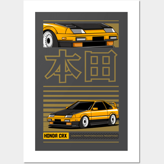 Vintage CRX Enthusiast Wall Art by Harrisaputra